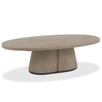 Bentley Designs Vega Grey Oiled Oak & Peppercorn Oval Coffee Table